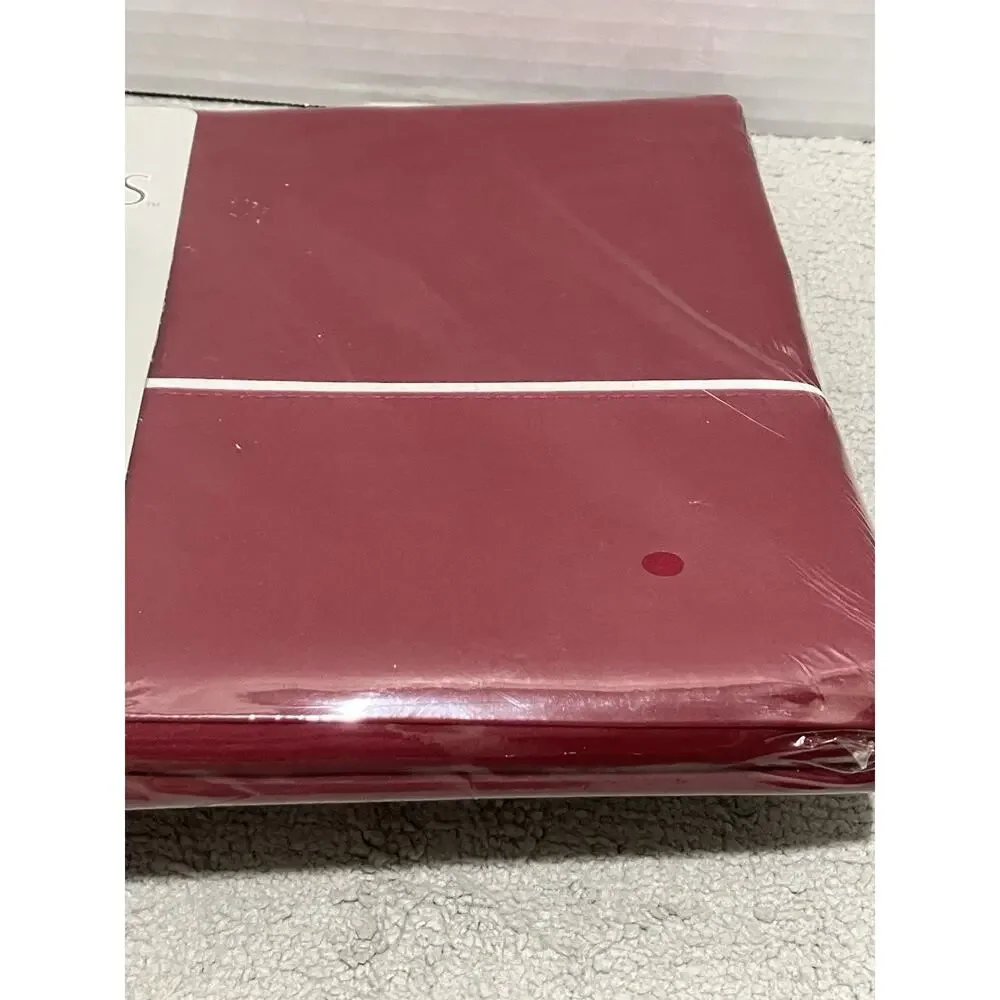 Cannon Color Classics Full Flat Sheet Strawberry Wine Red No Iron Percale NEW
